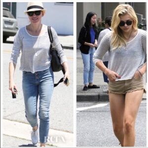 Madewell Skipper linen striped crop lightweight sweater